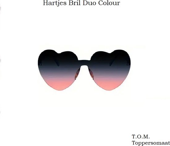 T.O.M.- Bril Hart -Zwart/ Roze - Hartjes bril- Carnaval bril- Festival bril- Zonnebril- Foute Party bril- Grappige bril van T.O.M.