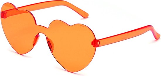 T.O.M.- Zonnebril Hart- Oranje- Hartjesbril- Foute party bril- Koningsdag- Carnaval bril- Festival bril- Zonnebril- Party bril - Grappige bril van T.O.M.