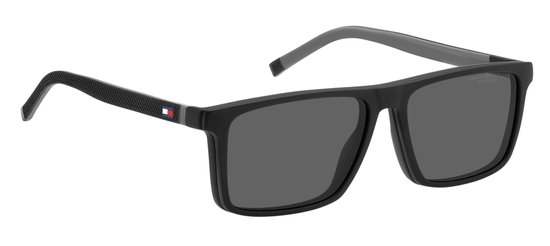 Tommy Hilfiger Th 2086/Cs Rechthoekig Kunststof Montuur met Polariserend Clip-on Heren Zonnebril van Tommy Hilfiger
