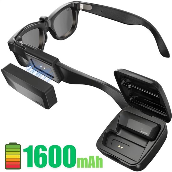 Transnovo Snap-On Powerbank 1600mAh oplader geschikt voor Ray Ban Meta Smart Glasses Gen 1 & 2 | ray ban zonnebrillen accessoires van Merkloos