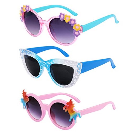 Trendy Eenhoorn Ronde Sneeuwvlok Kattenoog Zonnebril voor Kinderen van 3-10 Jaar van Amscan