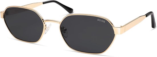 Trendy gepolariseerde zeshoekige zonnebril voor dames en heren, retro, metaal, vierkant, vintage, UV400-bescherming, SJ1238