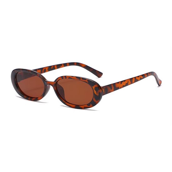 Trendy Oval Zonnebril - Bruin Tortoise | Kunststof | Fashion Favorite van Fashion Favorite