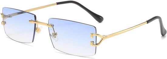 Trendy Randloze Zonnebril UV400 Bescherming Metalen Montuur Voor Heren Dames van Merkloos