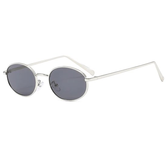 Trendy Retro Ovale Zonnebril – Jaren 90 Stijl – Smal Metaal Montuur – Lichtgewicht – Unisex voor Dames & Heren van Merkloos