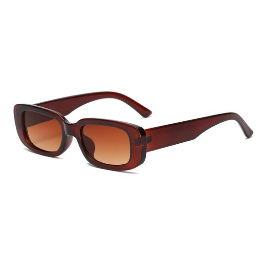 Trendy Zonnebril | Brown / Bruin | Rechthoekig | Kunststof | Fashion Favorite van T