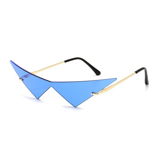 Triangle zonnebril - Zonnebrillen - Festival bril - Rave bril - Glasses - Donkerblauw - Driehoekige glazen van Triangle.
