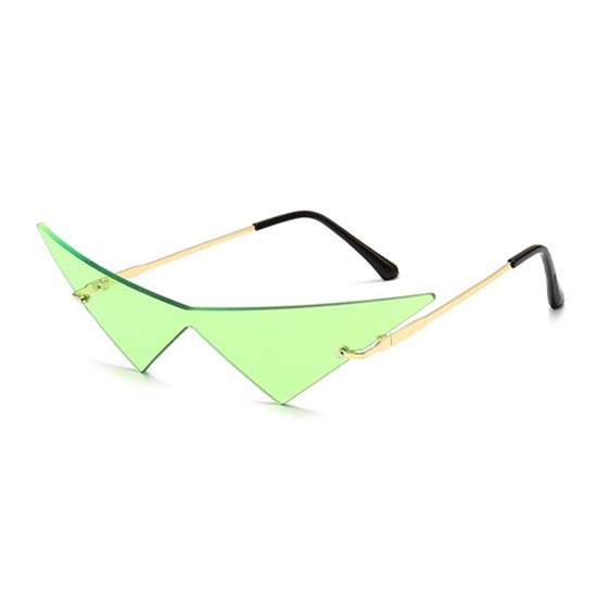 Triangle zonnebril - Zonnebrillen - Festival bril - Rave bril - Glasses - Groen - Driehoekige glazen van Triangle.