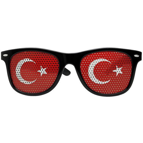 Turkije Vlag Zonnebril – VlaggenBril – Turkije no.1 - Supporters Bril – Türkiye Fans – Festival / WK – Rood Wit