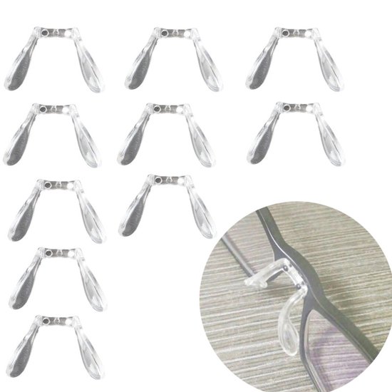 U-vormige neusbeschermer siliconen zadel voor brillen 10-pack van Merkloos