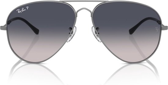 Unisex Aviator Zonnebril Gunmetal Blauwe Glazen Gepolariseerd 58mm van Merkloos