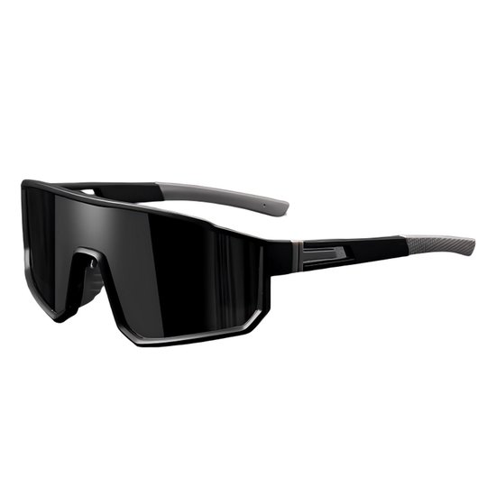 Unisex Fietsbril — Gepolariseerde Sportzonnebril — UV400-bescherming — High-Definition & Antislip — Geschikt voor mountainbiken, hardlopen, fietsen en andere sporten — grijs
