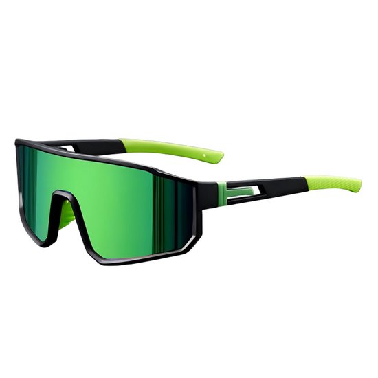 Unisex Fietsbril — Gepolariseerde Sportzonnebril — UV400-bescherming — High-Definition & Antislip — Geschikt voor mountainbiken, hardlopen, fietsen en andere sporten — groente