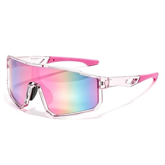 Unisex fietszonnebril, UV400 meekleurende gepolariseerde veiligheidsbril, sportzonnebril (translucent).
