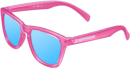Unisex Kinderzonnebril Lichtroze/Blauw, Flexibel en Zonder Metaal