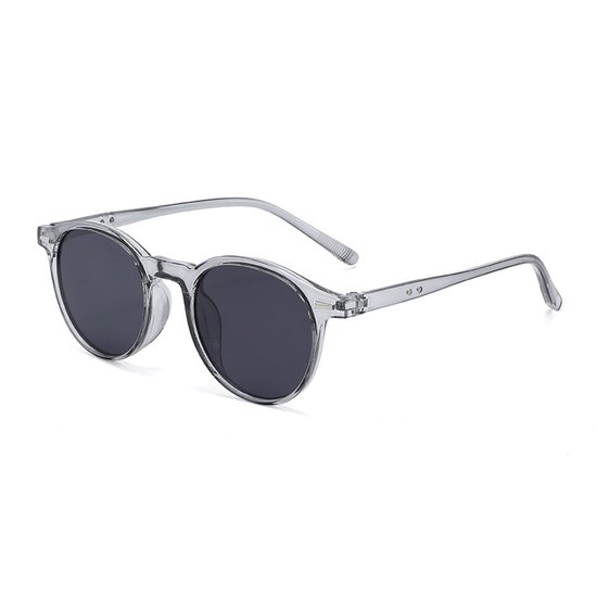 Unisex retro ronde zonnebril – Getinte glazen – Ideaal voor kleine gezichten – Jaren 70-stijl – UV-bescherming – grijs
