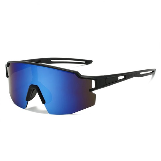 Unisex sportzonnebril — Gepolariseerde glazen — Ideaal voor buitenactiviteiten (bijv. mountainbiken, wielrennen, skiën, enz.) — Met UV400-bescherming — blauw