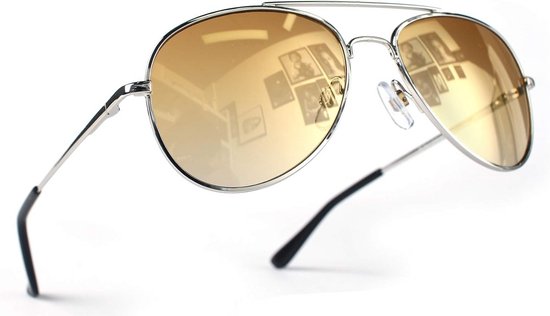 Unisex Zonnebril met Gespiegelde Glazen & UV400 Bescherming - Geschikt voor Dames, Heren en Kinderen van Merkloos