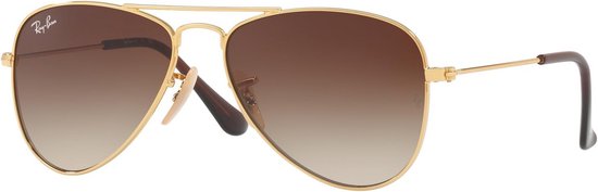 Unisex Zonnebril Montuur 52mm - Gouden Frame met Bruin Gradient Glazen van Merkloos