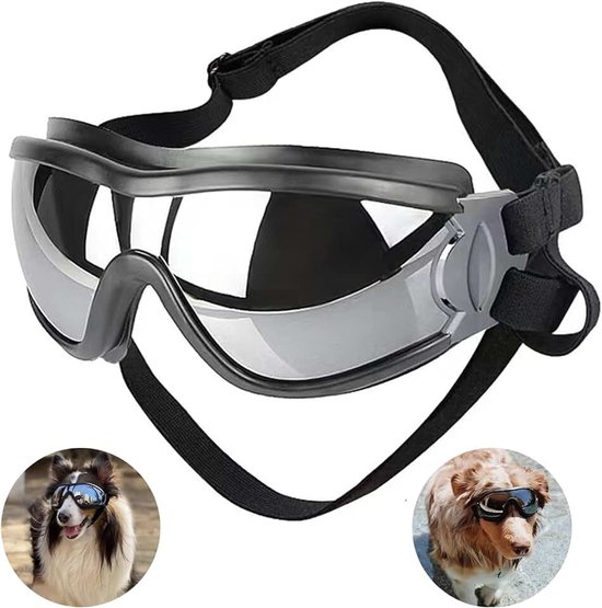 UV-veiligheidsbril voor honden; verstelbare hondenzonnebril; hondenbril beschermt de ogen van je hond; veiligheidsbril, waterdicht, winddicht, anti-condensbril, oogbescherming voor groot/middelgrote