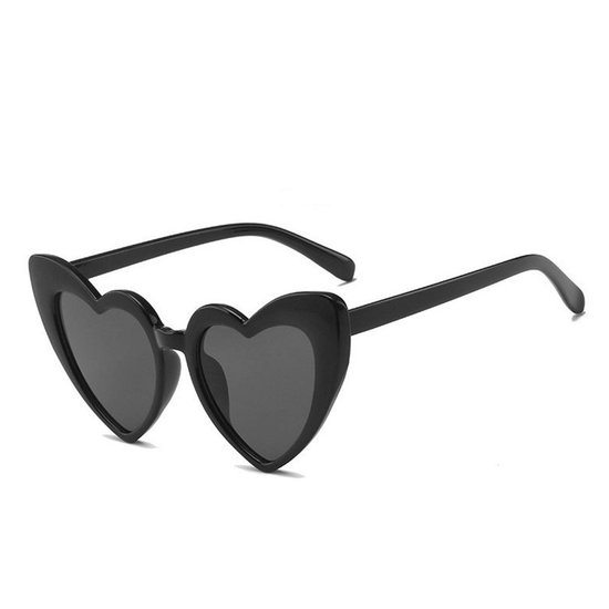 Vaxiuja Zonnebril Hart - Hartjes zonnebril - Zwart - festival bril - hippie bril - Rave bril - hart bril - bril hartvorm - hartenbril - hartjes bril -voor Vrouwen Mannen, Valentijnsdag Feest Carnaval van Vaxiuja
