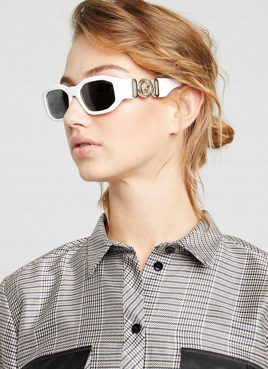 Versace - Zonnebril - Wit - Unisex - Logo van Merkloos