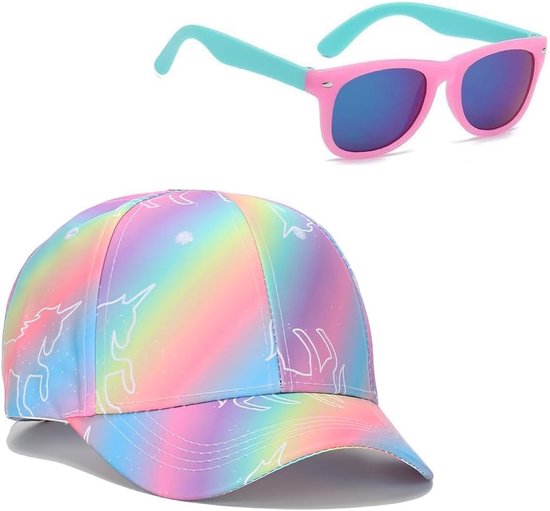 Verstelbare honkbalpet voor meisjes met gepolariseerde zonnebril, UV-bescherming en zomeraccessoires, perfect cadeau voor elke gelegenheid