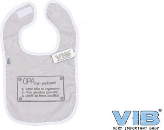 V.I.B Slabber 'mijn grootste sponsor is opa' Wit+Grijs van Little Indians