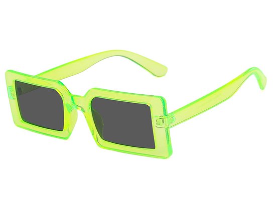 Vierkante Dames Zonnebril Vintage - Fluo Groen van VIER