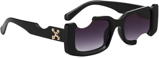 Vierkante Randloze Zonnebril Vrouwen - Zwart Metaal - Luxe Shades - Zonnebril