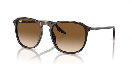 Vierkante Zonnebril Havana Transparant Bruin 55mm - Klassiek Model met Keyhole Brug