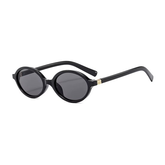 Vintage Oval Zonnebril - Zwart - Kunststof - Fashion Favorite van Merkloos