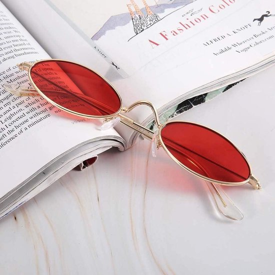 Vintage ovale zonnebril dames | Oogbescherming | Helder lens | Neuspads | Fietsen, reizen, sport van Merkloos