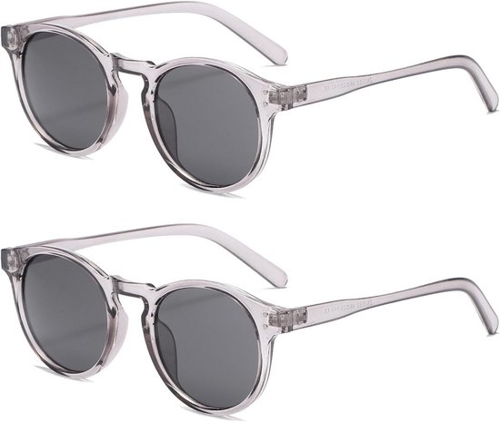 Vintage Ronde Zonnebril met UV400 Bescherming voor Dames en Heren van Merkloos