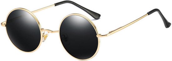 Vintage Ronde Zonnebril voor Dames en Heren – Gepolariseerde Zonnebril met Metalen Frame en UV400 Bescherming