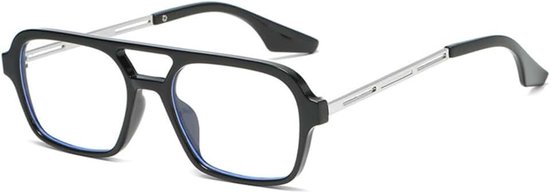 Vintage vierkante zonnebril voor dames en heren, metalen design, uv-bescherming