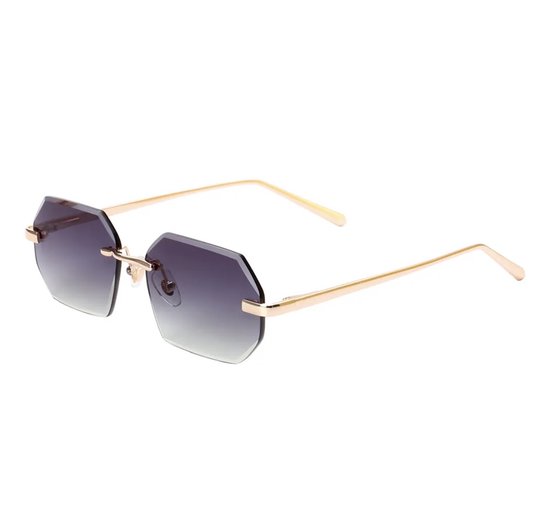VIP DESIGNER Elite Diamond Cut Black 9K Gold - Zonnebril Heren En Dames Sunglasses UV Protected - Bril - Fiets - Sport - Festival bril - Fashion van VIP DESIGNER