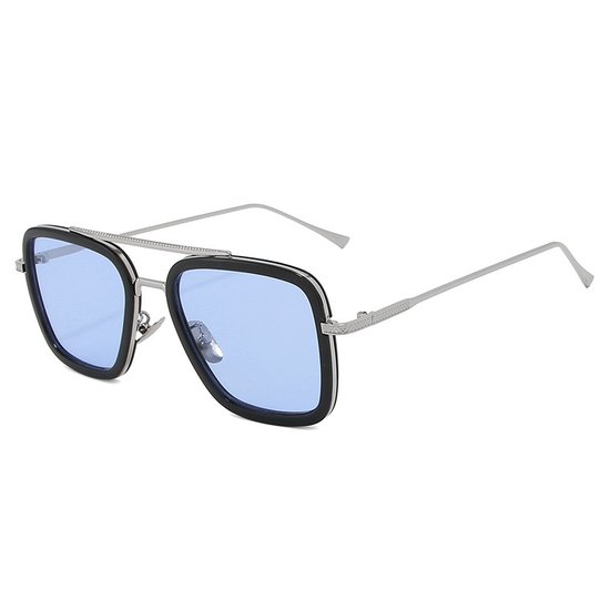 VIVEUX® Titan Collection - Grijze Zonnebril - Blauwe Glazen - Inclusief Beschermhoes van VIVEUX