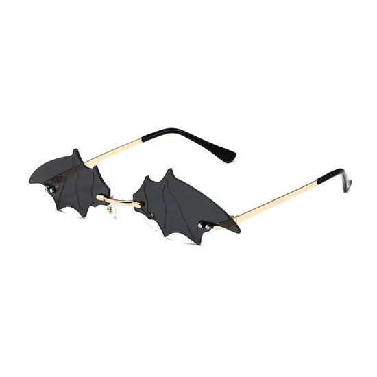 Vleermuis zonnebril - Halloween - Zonnebrillen - Festival bril - Rave bril - Glasses - Bat - Zwart van Folat