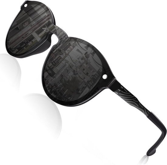Vrouwen Futuristische Spiegels Zonnebril Oversized Rimless UV400