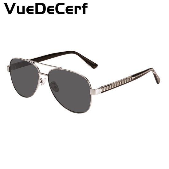 VueDeCerf Piloten Zonnebril Heren – Gepolariseerd – Metaal Montuur van VueDeCerf