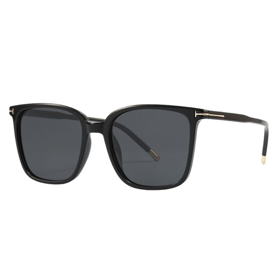 VueDeCerf Unisex Zonnebril - CAT 3 Zonnebril - UV380 - Vierkant - Zwart Montuur met Grijze Glazen van Merkloos