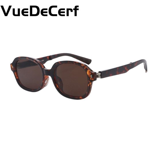 VueDeCerf Unisex Zonnebril - Opvouwbare Zonnebril - UV380 - Ovaal - Bruin Montuur met Bruine Glazen van VueDeCerf
