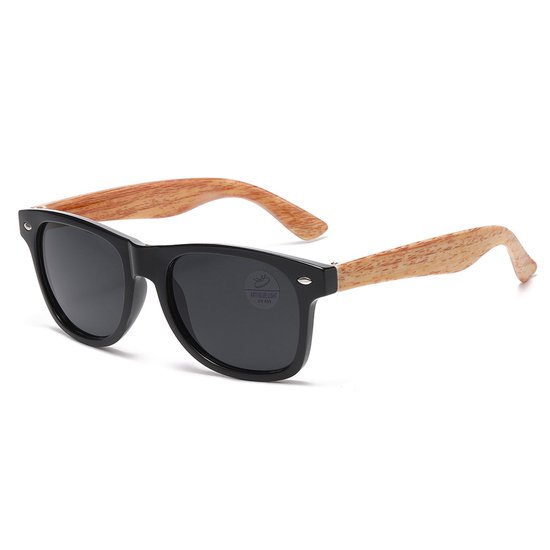Walnut sunglasses with black polarized lenses, unisex - Radiation protection van Herrlicht