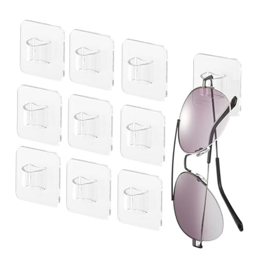 Wandbrillenhouder voor 10 zonnebrillen - Acryl Zonnebrildisplay en Muurbevestiging van Merkloos