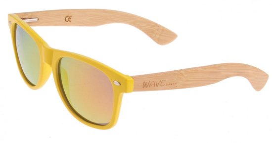 Wave Hawaii Bamboo Burner Zonnebril - Geel - Gepolariseerd, Lichtgewicht & Eco-vriendelijk - UV400 Bescherming van WAVE HAWAII