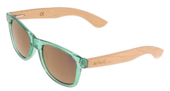 Wave Hawaii Bamboo Gecko Zonnebril - Groen - Gepolariseerd, Lichtgewicht & Eco-vriendelijk - UV400 Bescherming van WAVE HAWAII