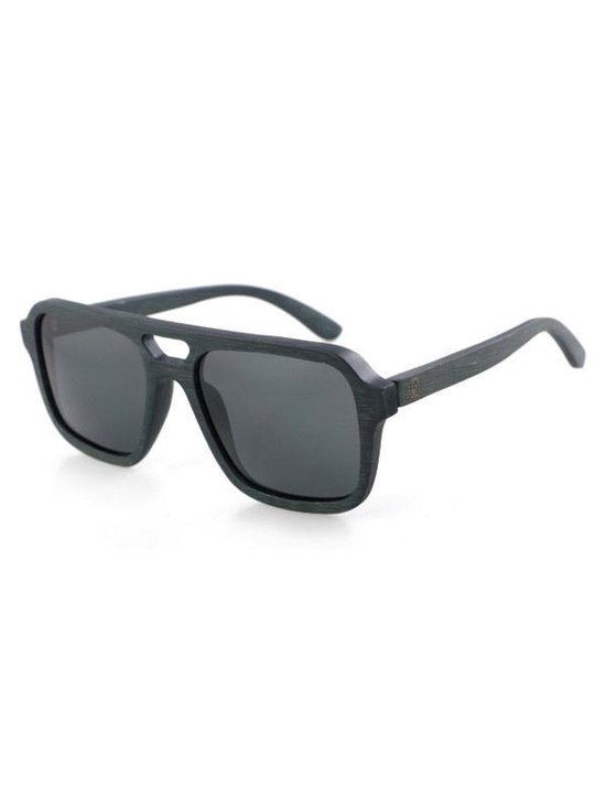 Wave Hawaii Zonnebril Flayr Vierkant Uv400 Bamboe Zwart van WAVE HAWAII