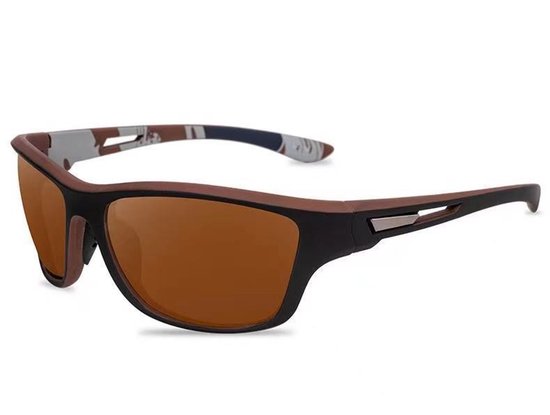 Winddichte zonnebril - zonnebril - zonnebril heren - zonnebril dames - zonnebril heren gepolariseerd - UV400 - Unisex - Fietszonnebril - Bruin - PC/TAC van CoolSale
