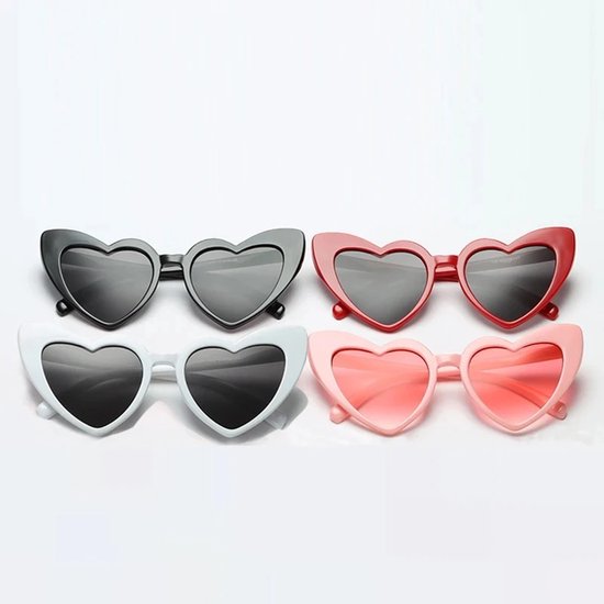 WiseGoods Premium 4 Hartvormige Zonnebrillen Set - Retro Cat Eye Bril - Dames Fashion Accessoires - Vintage UV400 Zonnebril Vrouw